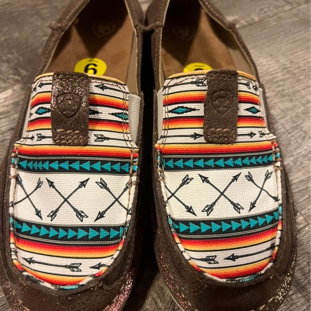 Ariat Brown And Multicolor Patterned Slip-Ons - image 4